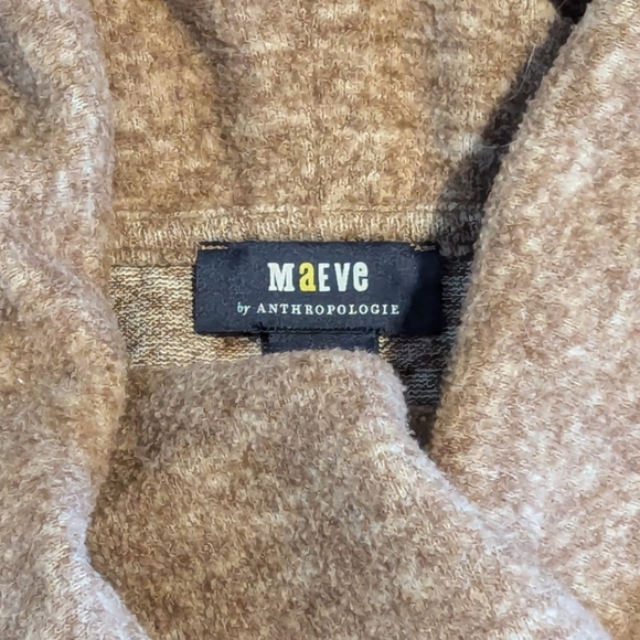 Maeve for Anthropologie XL cowl turtleneck sweater, camel, oversized women's - Picture 2 of 15